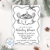 Handgezeichnetes Weihnachtsfest Abendessen Einladung