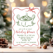 Handgezeichnetes Weihnachtsfest Abendessen Einladung