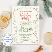 Handgezeichnetes Weihnachtsfest Abendessen Einladung