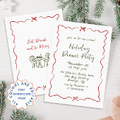 Handgezeichnetes Weihnachtsfest Abendessen Einladung