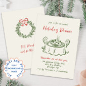 Handgezeichnetes Weihnachtsfest Abendessen Einladung