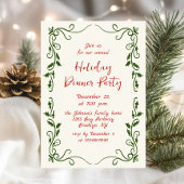 Handgezeichnetes Weihnachtsfest Abendessen Einladung