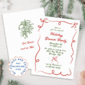 Handgezeichnetes Weihnachtsfest Abendessen Einladung