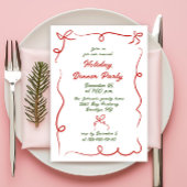 Handgezeichnetes Weihnachtsfest Abendessen Einladung