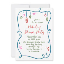 Handgezeichnetes Weihnachtsfest Abendessen