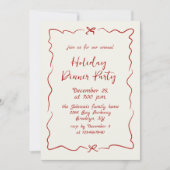 Handgezeichnetes Weihnachtsfest Abendessen Einladung (Vorderseite)