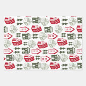 Handgezeichnetes Weihnachtsfest-Set von 3 Geschenkpapier Set (Vorderseite 2)