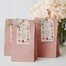 Handgezeichnetes Weihnachtsgebäck Brautparty Viele Geschenkanhänger