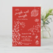 Handgezeichnetes Weihnachtsgebäck und Party Ankündigung (Stehend Vorderseite)