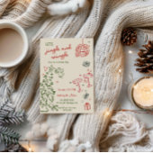 Handgezeichnetes Weihnachtsgebäck und Party Ankündigung