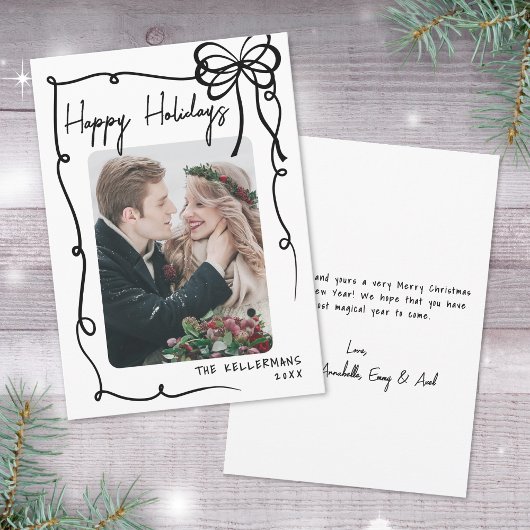 Handgezeichnetes Weihnachtsglück Feiertagskarte