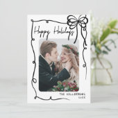 Handgezeichnetes Weihnachtsglück Feiertagskarte (Stehend Vorderseite)