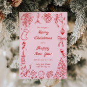 Handgezeichnetes Weihnachtskarten-Foto Doodle Xmas Feiertagskarte