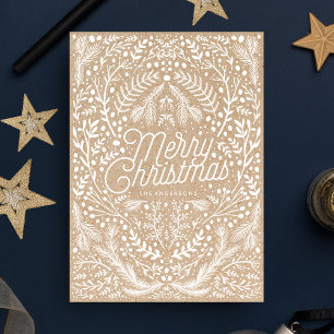 Handgezeichnetes Weihnachtslaub Bastelpapier Nicht Feiertagskarte