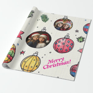Handgezeichnetes Weihnachtswackelpapier für Foto Geschenkpapier