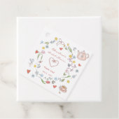 Handgezeichnetes Whimsical Tee-Brautparty Geschenkanhänger (Beispiel)