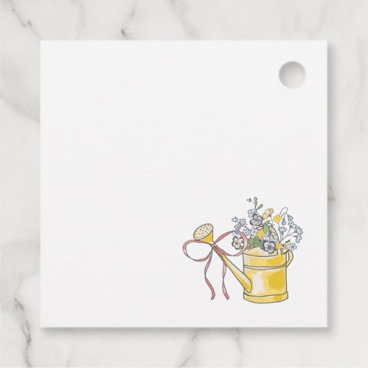 Handgezeichnetes Whimsical Tee-Brautparty Geschenkanhänger (Rückseite)