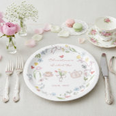 Handgezeichnetes Whimsical Tee-Brautparty Pappteller