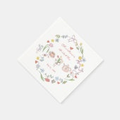 Handgezeichnetes Whimsical Tee-Brautparty Serviette (Ecke)