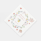 Handgezeichnetes Whimsical Tee-Brautparty Serviette (Ecke)