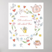 Handgezeichnetes Whimsical Tee Brautparty Willkomm Poster (Vorne)