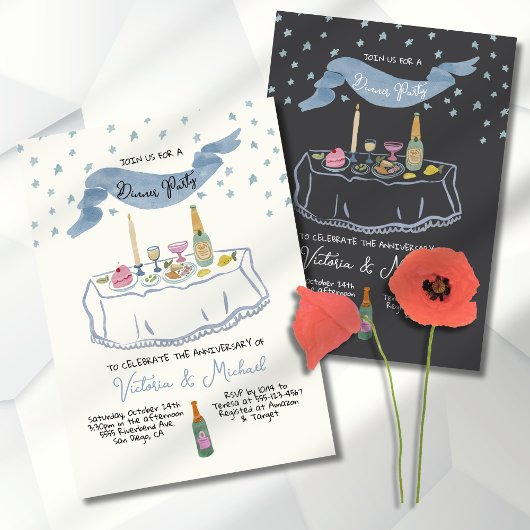 Handgezeichnetes whimsisches Party Einladung