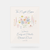 Handgezeichnetes Willkommensschild für das Whimsic Acrylschild (Vorderseite)