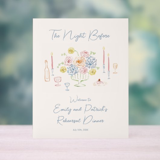 Handgezeichnetes Willkommensschild für das Whimsic Acrylschild (Neutral)