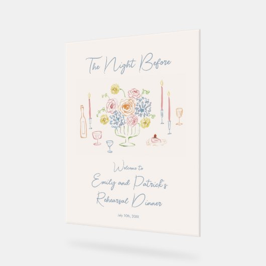 Handgezeichnetes Willkommensschild für das Whimsic Acrylschild (Winkel)