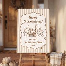Handgezeichnetes Willkommensschild für die Thanksg
