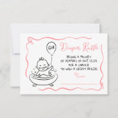 Handgezeichnetes Windelmädchen Einladung (Vorderseite)