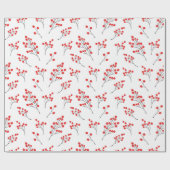 Handgezeichnetes Winter Berries Muster Geschenkpapier (Flach)