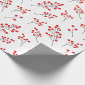 Handgezeichnetes Winter Berries Muster Geschenkpapier (Ecke)