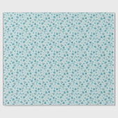 Handgezeichnetes Wintermuster Cyan Verpackungspapi Geschenkpapier (Flach)