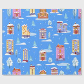 Handgezeichnetes Winternahtloses Muster mit niedli Geschenkpapier (Flach)