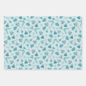Handgezeichnetes Winterpattern-Mix-Verpackungspapi Geschenkpapier Set (Vorderseite)