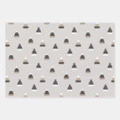 Handgezeichnetes Wollhutmuster Geschenkpapier Set (Vorderseite 3)