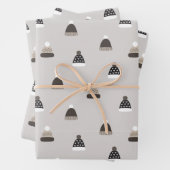 Handgezeichnetes Wollhutmuster Geschenkpapier Set (Beispiel)