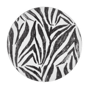 Handgezeichnetes Zebra: Vintages Drucken. Schneidebrett