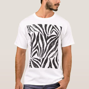 Handgezeichnetes Zebra: Vintages Drucken. T-Shirt