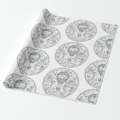 Handgezeichnetes Zentangle-Mandala-Muster-Wrap-Pap Geschenkpapier (Ungerollt)