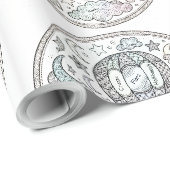 Handgezeichnetes Zentangle-Mandala-Muster-Wrap-Pap Geschenkpapier (Rolleneckpunkt)
