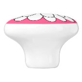 Handgezeichnetes Zinnia Rosa Hintergrund Keramikknauf (Seitenansicht)