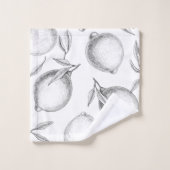 Handgezeichnetes Zitronenmuster Badhandtuch Set (Waschlappen)