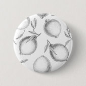 Handgezeichnetes Zitronenmuster Button (Vorderseite)