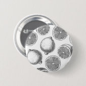 Handgezeichnetes Zitronenmuster Button (Vorne & Hinten)