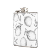 Handgezeichnetes Zitronenmuster Flachmann (Links)