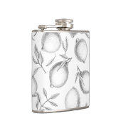 Handgezeichnetes Zitronenmuster Flachmann (Rechts)