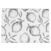 Handgezeichnetes Zitronenmuster Große Geschenktüte (Rückseite)