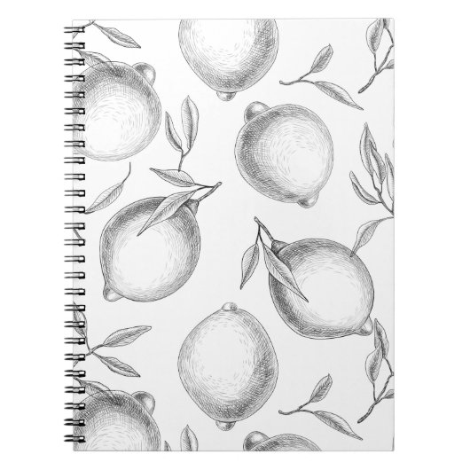 Handgezeichnetes Zitronenmuster Notizblock (Vorderseite)